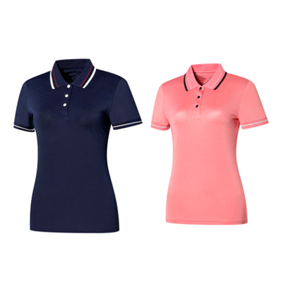 Womens Pleated Collar Polo